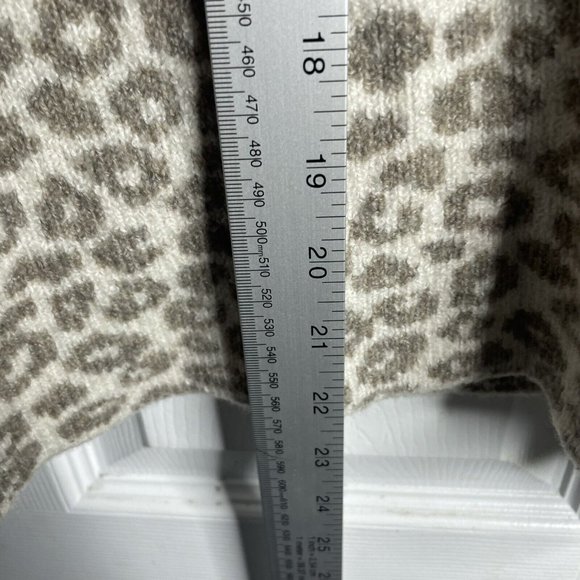 Christian Siriano Mock Turtleneck Sweater XS wool blend leopard print pullover - Picture 6 of 6